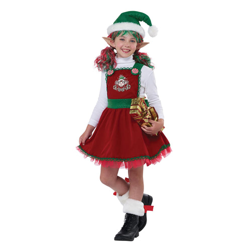 Candy Cane Elf Child Costume - kids-costume