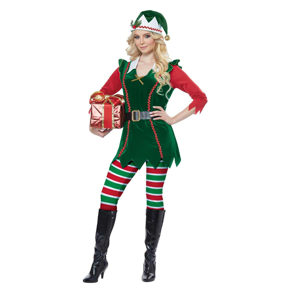 Womens Festive Elf Costume - costume